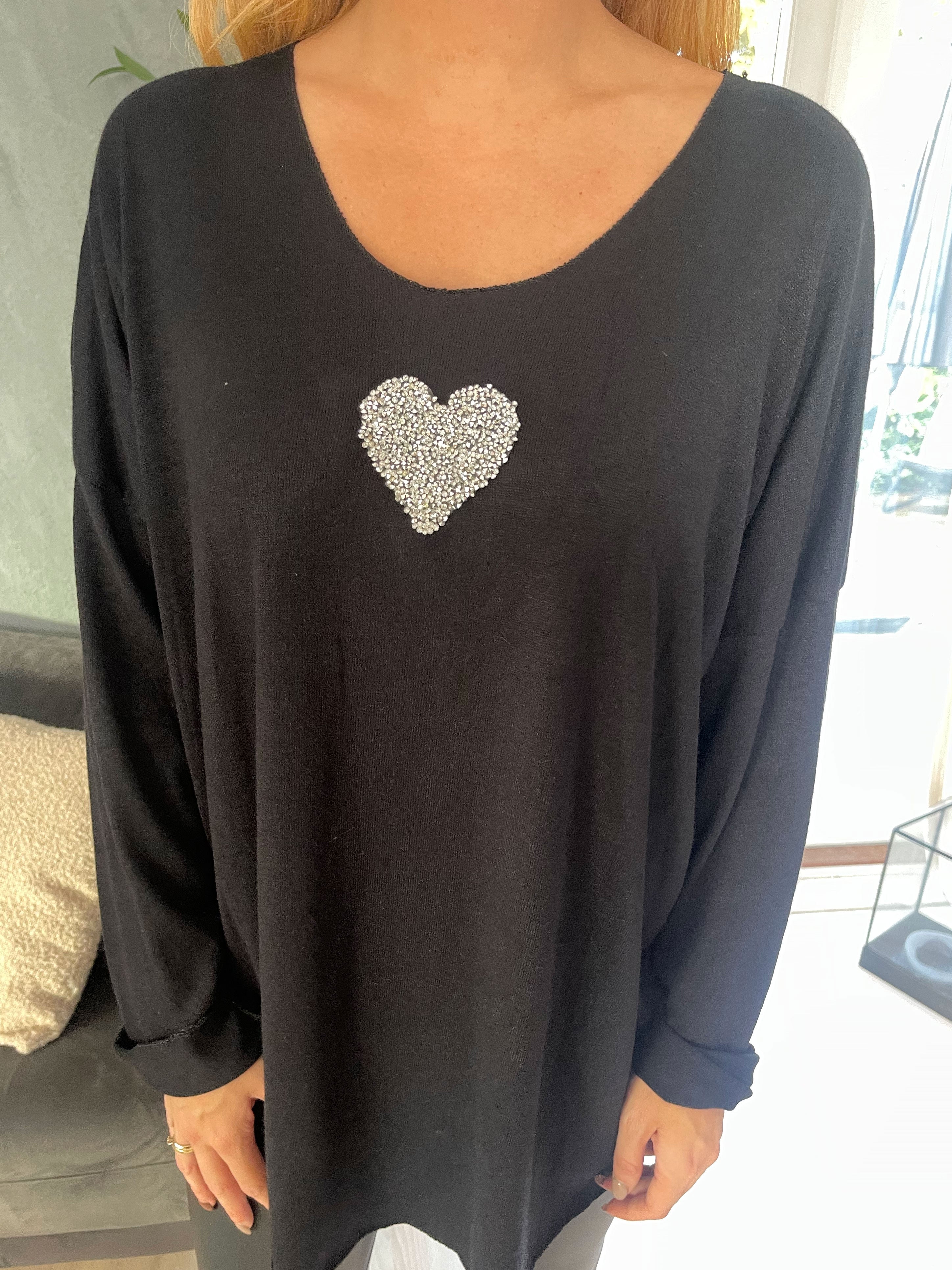 Nayara - Mjuk blus med litet silverhjärta